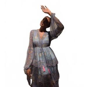 NEW MISS JUNE PARIS emilia long dress in blue